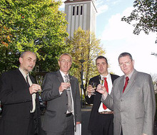 Uni Lübeck erfolgreich (v.l.n.r. Hartmann, Martinetz, Schweikard, Schmucker; Foto: HL live)